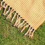 Mustard Yellow Picnic Blanket With Tassels, thumbnail 7 of 8