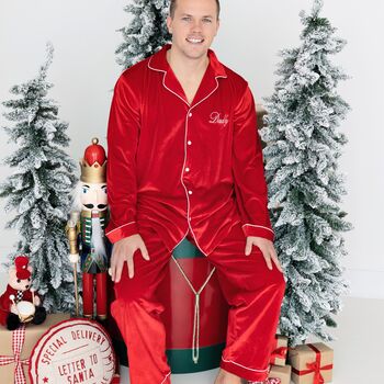 Personalised Family Velvet Christmas Pyjamas, 6 of 12