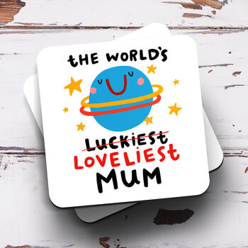 Personalised Mum Mug 'World's Luckiest/Loveliest', 3 of 3