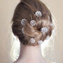 Swarovski Crystal Pearl Flower Wedding Hair Pins Set, thumbnail 1 of 3