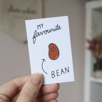 Bean Enamel Pin | ‘My Favourite Bean’ Gift, 2 of 3