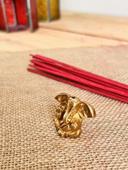 Mini Brass Ganesha Incense Stick Holder, 10 of 10