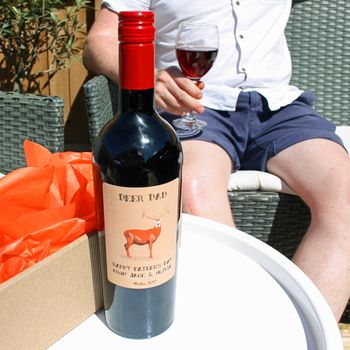 Personalised Red Wine With Stag Label, 6 of 8