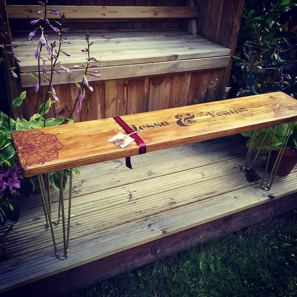 Personalised Retro Industrial Style Bench, 1 of 9