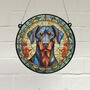 Doberman Stained Glass Effect Suncatcher, thumbnail 1 of 3