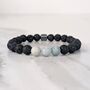 Men's Aquamarine And Lava Bead March Birthstone Bracelet, thumbnail 4 of 11