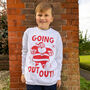 Going Out Out Santa Boys' Christmas Jumper, thumbnail 4 of 4