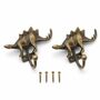 Vintage Brass Dinosaur Wall Hooks Set Of Two, thumbnail 1 of 9