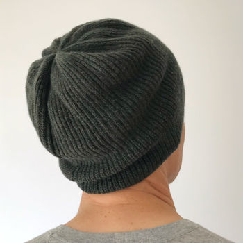 Mens Knitted Winter Slouch Hat, 4 of 6