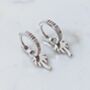 The Palm Tree Accent Pyramid Hoop Earrings, Silver, thumbnail 2 of 5