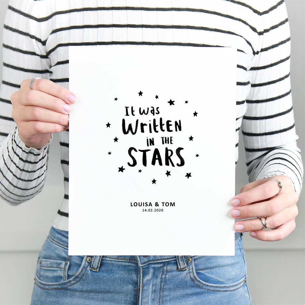 Personalised 'Written In The Stars' Couples Print By Ellie Ellie