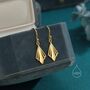 Sterling Silver Art Deco Inspired Small Rhombus Drop Earrings, thumbnail 6 of 11