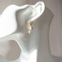 White Marble Hoop Earrings, thumbnail 8 of 9