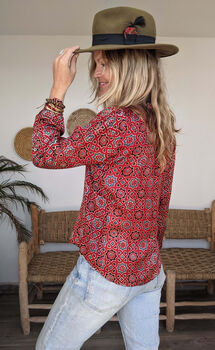 Ladies Elegant Shirt Blouse Scarlett Batik Medina, 9 of 12