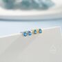Tiny Droplet Cz Stud Earrings In Sterling Silver, thumbnail 4 of 12