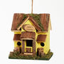 Personalised Yellow Lodge Wooden Bird House, thumbnail 2 of 8