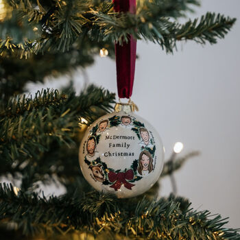 Family Portrait Christmas Bauble, Gift For Families, 7 of 10