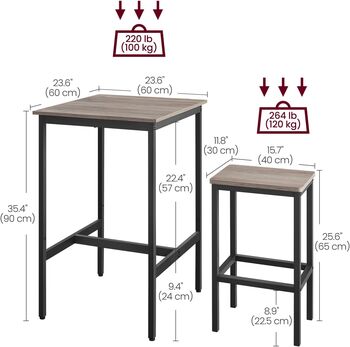 Space Saving Bar Table And Stools Set, 9 of 10