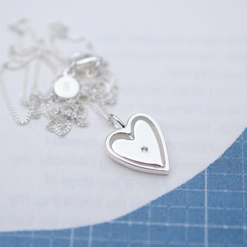 Family Birthstone Personalised Heart Spinner Necklace, 4 of 9