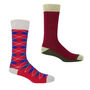 Burgess Burgundy And Argyle Crimson Men's Socks Bundle, thumbnail 1 of 5