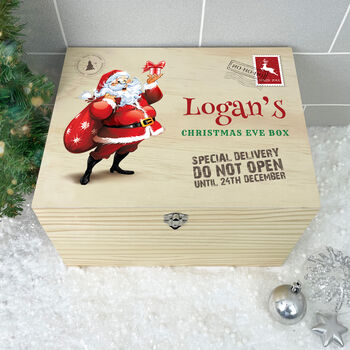 Personalised Cartoon Santa Christmas Eve Box Five Sizes, 5 of 12