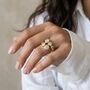 Solitaire Diamond Crossover Ring Gold, thumbnail 7 of 11