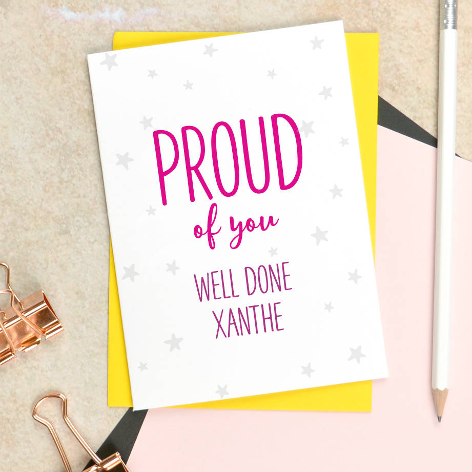 proud of you exam results card by pink and turquoise ...