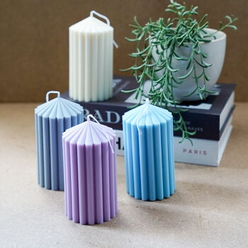 Scented Ribbed Pillar Candle, 4 of 4