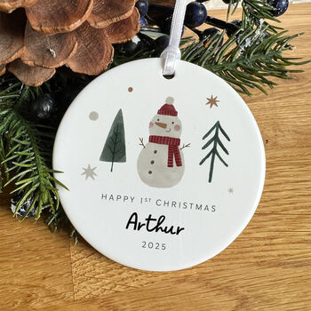 First Christmas Personalised Xmas Ceramic Ornament Gift, 7 of 7