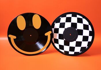 Checkerboard Upcycled 12' Lp Vinyl Record Decor, 4 of 8