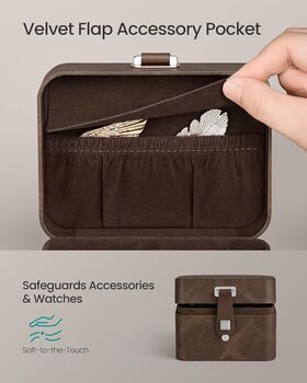 Two Slot Watch Travel Case Watch Box, 4 of 7