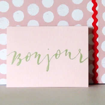 Mini Bonjour Greetings Card, 4 of 5