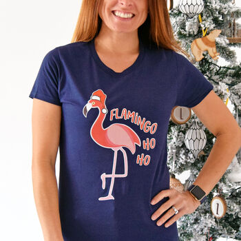 Flamingo Christmas T Shirt, 2 of 6