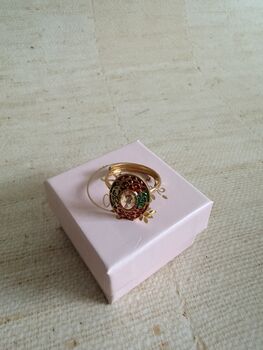 Antique Multicoloured Meenakari Gold Ring, 2 of 6