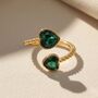 Emerald Heart May Birthstone Adjustable Ring, thumbnail 1 of 4