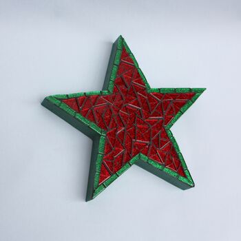 Handmade Star Mosaic Ornament, 7 of 9