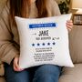 Personalised 'Customer Review' Cushion Funny Gift For Men, thumbnail 3 of 12