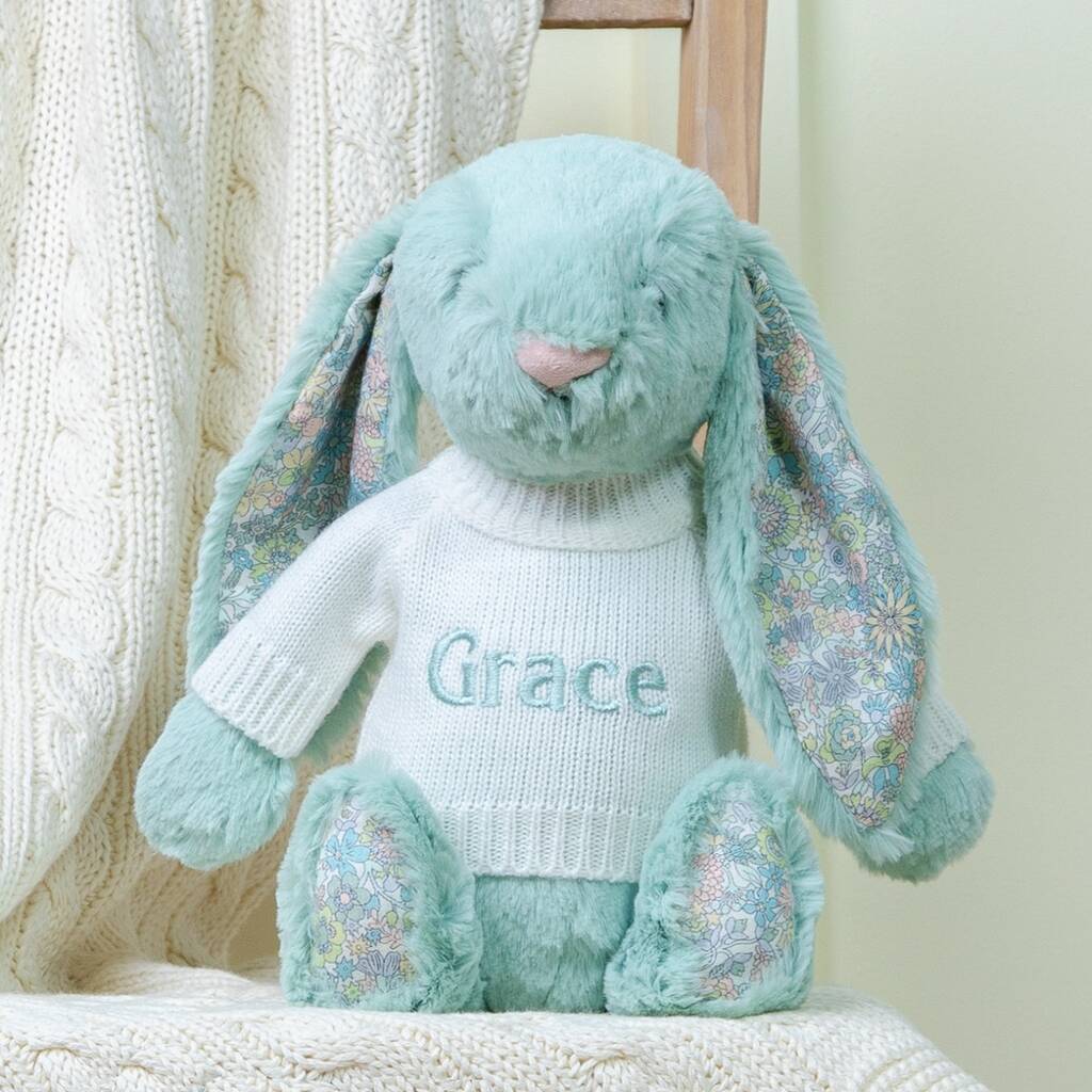 Personalised Jellycat Sage Blossom Bunny Soft Toy, 1 of 4