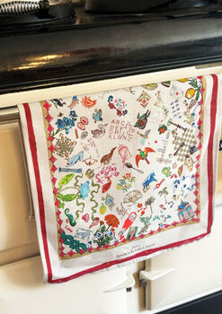 Large Linen Tea Towel 'Collage', 2 of 7