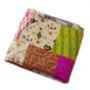 Silk Patchwork Multicoloured Hand Stiched Kantha Quilt, thumbnail 4 of 9