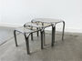 Mid Century Chrome And Smoked Glass Nesting Tables, thumbnail 1 of 12