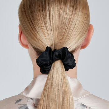 Silk Scrunchie Gift Box Hair Scrunchie Ponytail Holder Hairband Mulberry Silk Satin Luxurious Black Hair Tie Multi Pack, 4 of 5