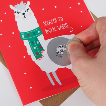 Alpaca Scratch Off Surprise Gift Christmas Card, 4 of 4
