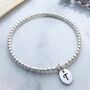 Personalised Initial Charm Sterling Silver Bracelet, thumbnail 7 of 12