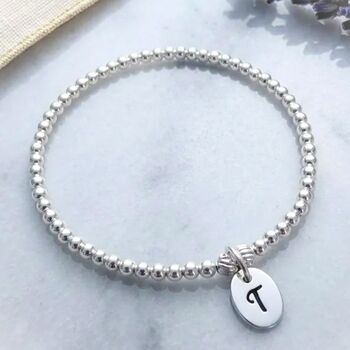 Personalised Initial Charm Sterling Silver Bracelet, 7 of 12