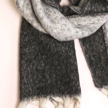 Charcoal Two Tone Winter Scarf, 5 of 5