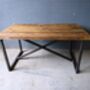 Reclaimed Industrial X Style Table, thumbnail 4 of 6