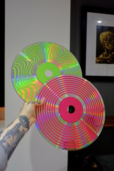 Swirl Trippy Upcycled 12' Laser Disc Decor, 8 of 8