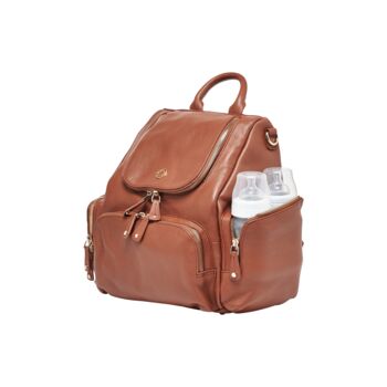 Amber Midi Tan Leather Backpack, 8 of 10