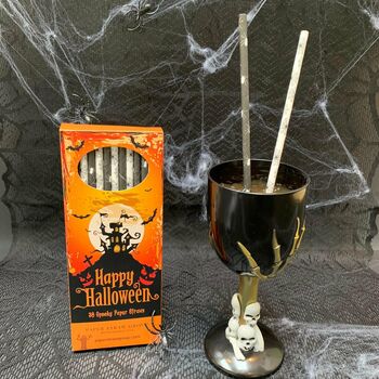 Halloween Paper Straws 38 X Spiders And Webs Straws, 4 of 6